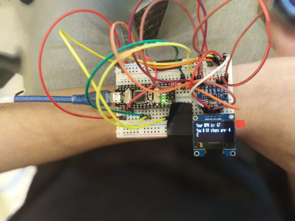 (4/4) BPM (Pulse Sensor) and Pedometer (ADXL345 Accelerometer) Wearabl