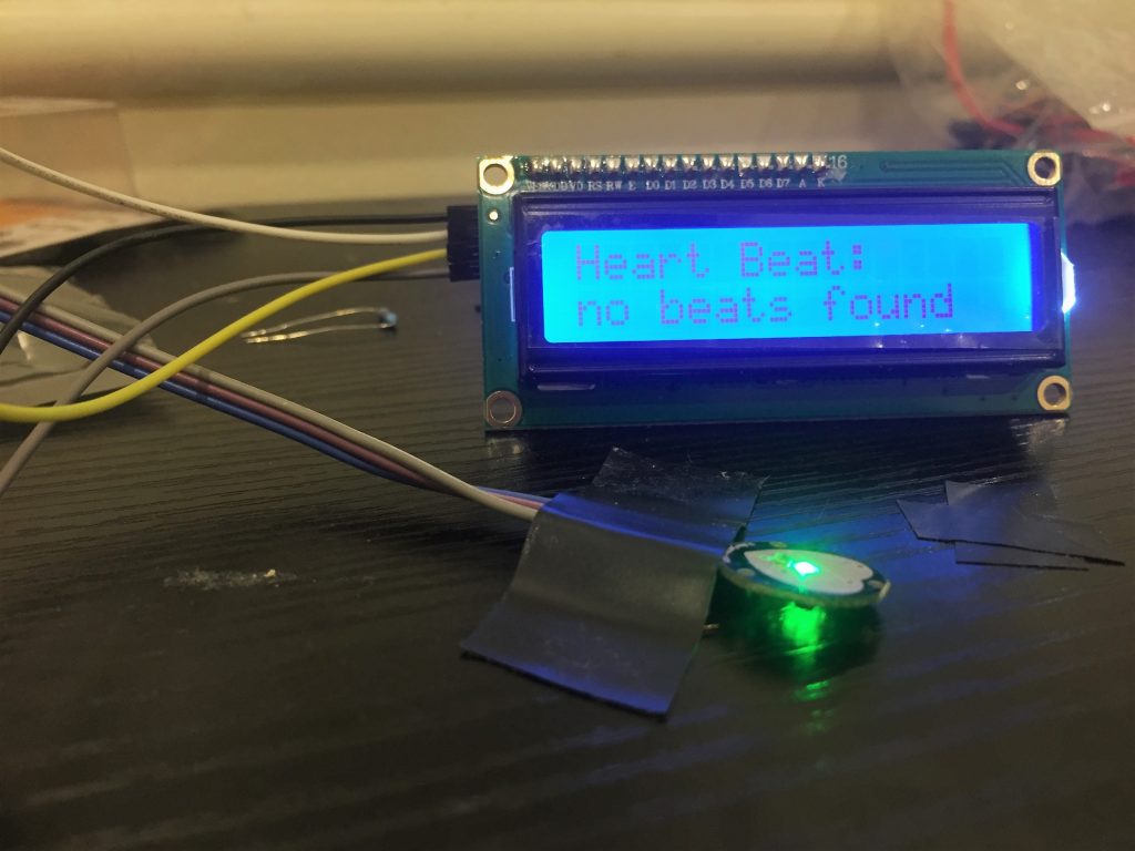 Heart Rate Monitoring System using Heart Rate Pulse Sensor with I2C 16 ... Circuit Diagram