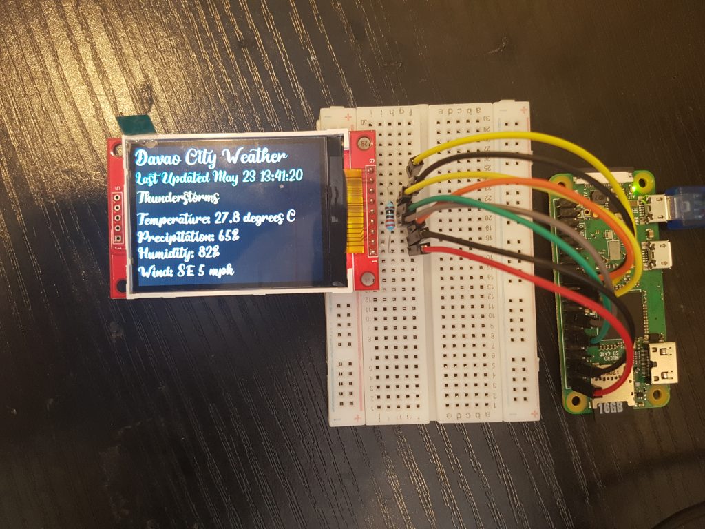 Raspberry Pi Live Weather Forecast With TFT LCD Display – CreateLabz Store