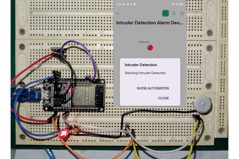 Intruder Detection System Using ESP32 and Blynk Mobile App