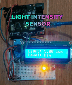 Interfacing BH1750 Light Intensity Sensor and 1602 LCD Display with Arduino