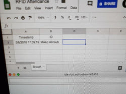 RFID Attendance System with Real-Time Data Storage and Access to Google Spreadsheets