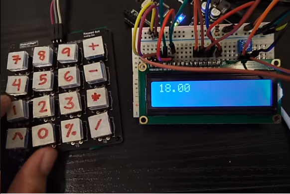 Simple Math Calculator and PassCode Relay Switch using Resistive 4×4 Keypad Module
