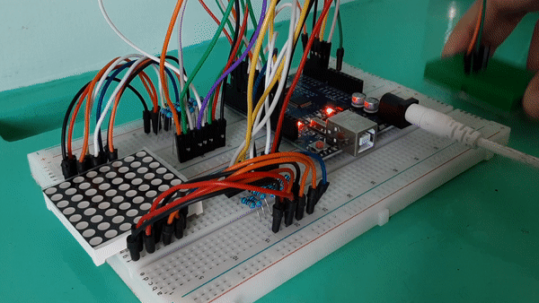 Arduino Dice using 8x8 LED Dot Matrix and Tilt Sensor