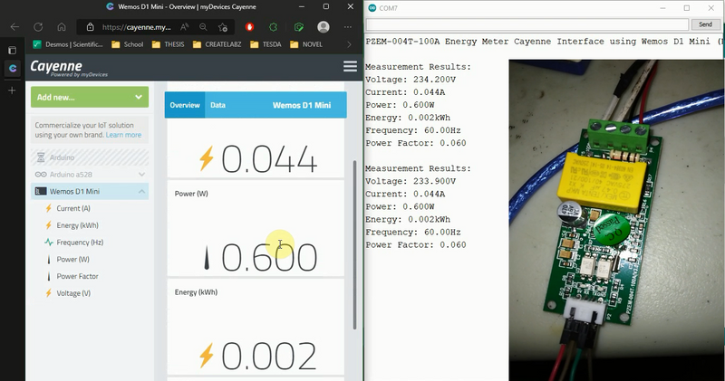 IoT Energy Meter with Cayenne Dashboard using PZEM-004T v3 and Wemos D ...