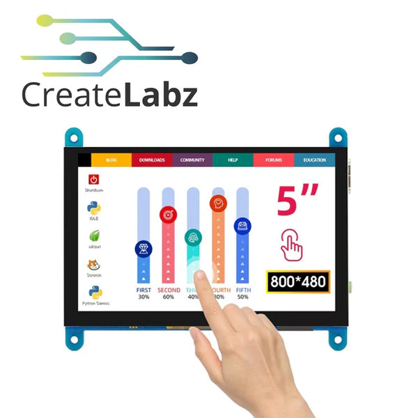 RC050 5 inch 800 x 480 Capacitive Touch LCD Display for Raspberry Pi/ PC/ SONY PS4