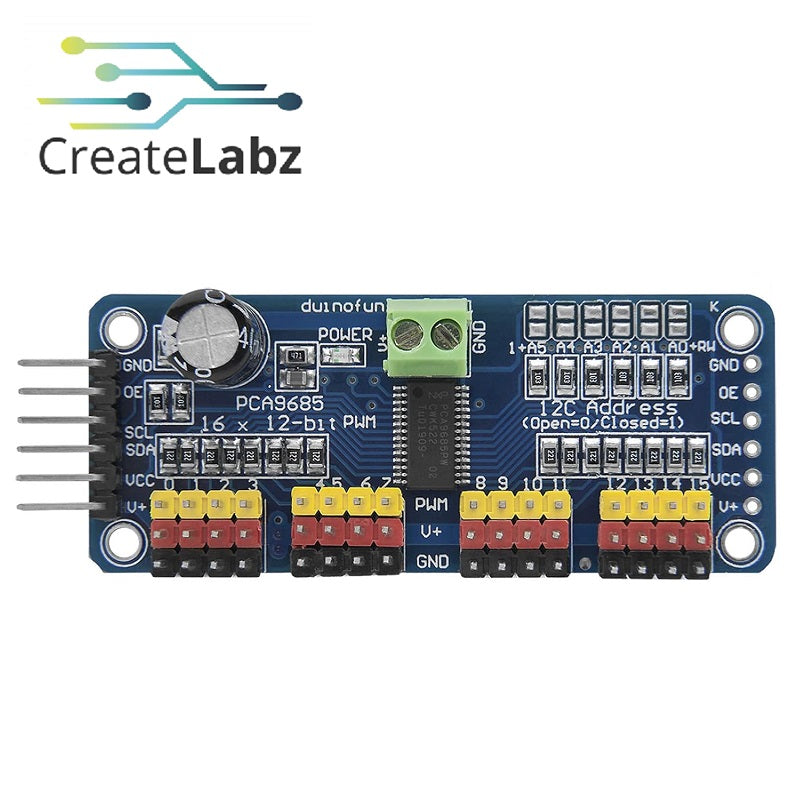 16-Channel 12-bit PWM Servo Driver Module, PCA9685