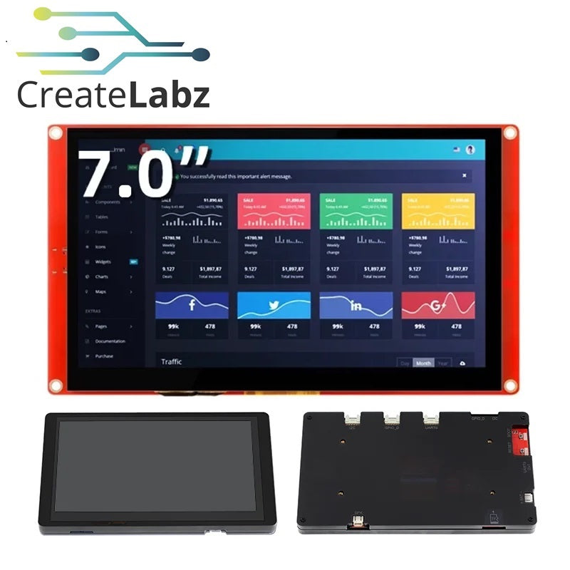 CrowPanel 7.0" -HMI ESP32 Display 800x480 RGB TFT LCD Touch Screen Compatible with Arduino/LVGL/ PlatformIO/Micropython