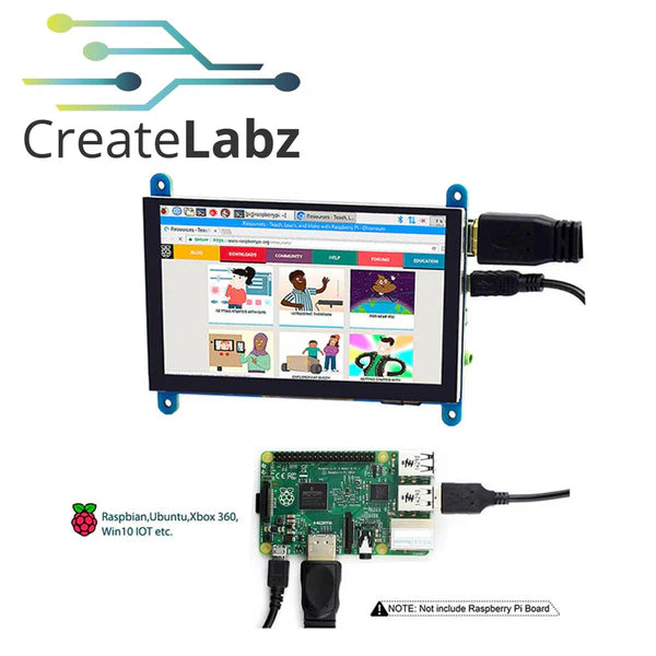 RC050 5 inch 800 x 480 Capacitive Touch LCD Display for Raspberry Pi/ PC/ SONY PS4