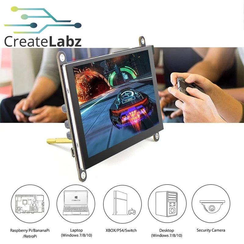 RC050 5 inch 800 x 480 Capacitive Touch LCD Display for Raspberry Pi/ PC/ SONY PS4