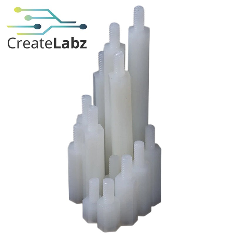 M3 White Single Pass Hexagonal Nylon Spacer / Stand-off