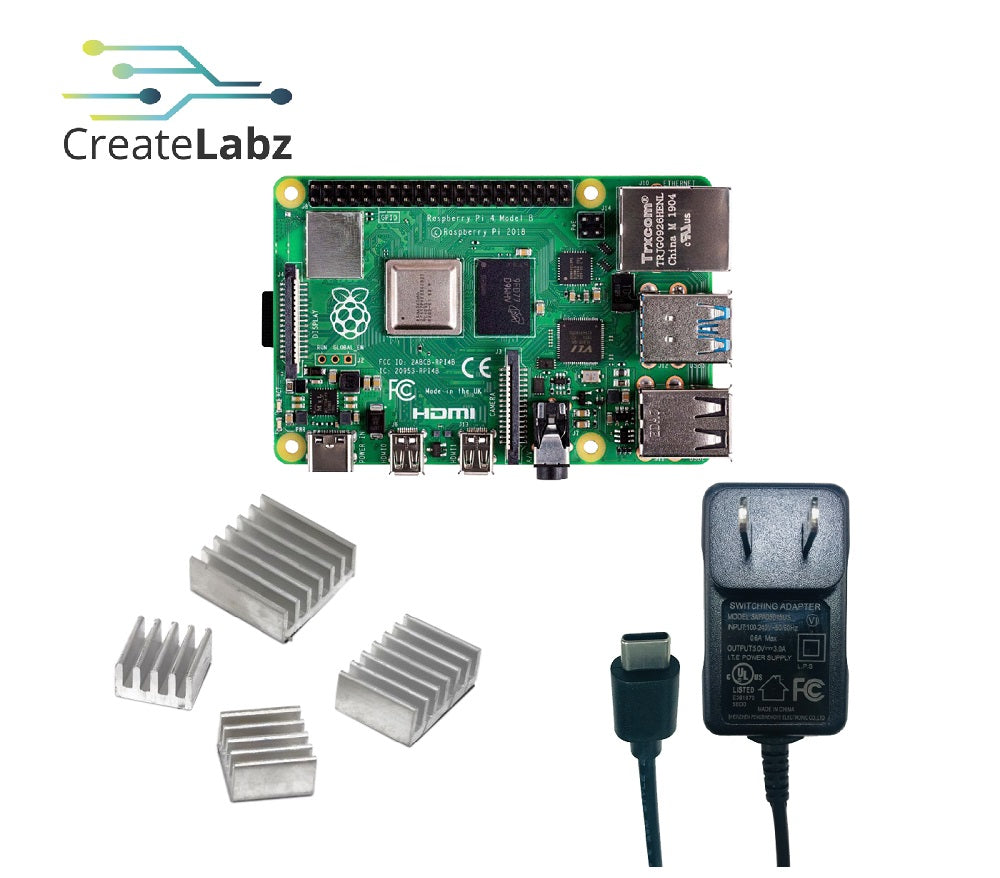 Raspberry Pi 4B - 4GB Basic Kit – CreateLabz Store