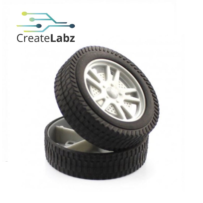 Rubber Wheel, Grey, 3x56mm for smart robot car