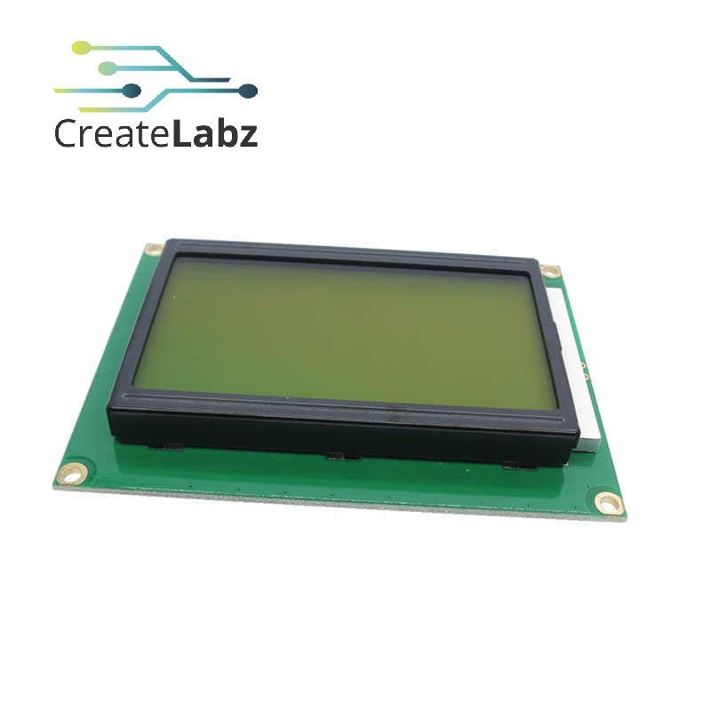 128 x 64 LCD Module, 5V (Blue, Yellow Green Screen)