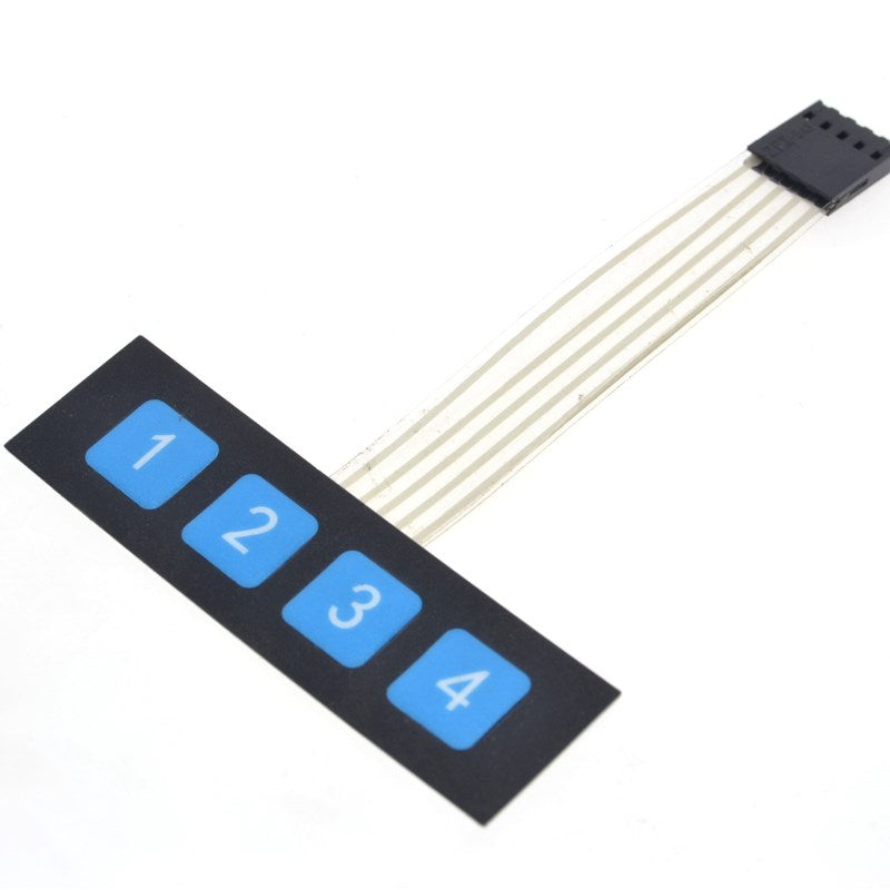 4-Key Right Angle Button Membrane Switch 1x4 Keypad