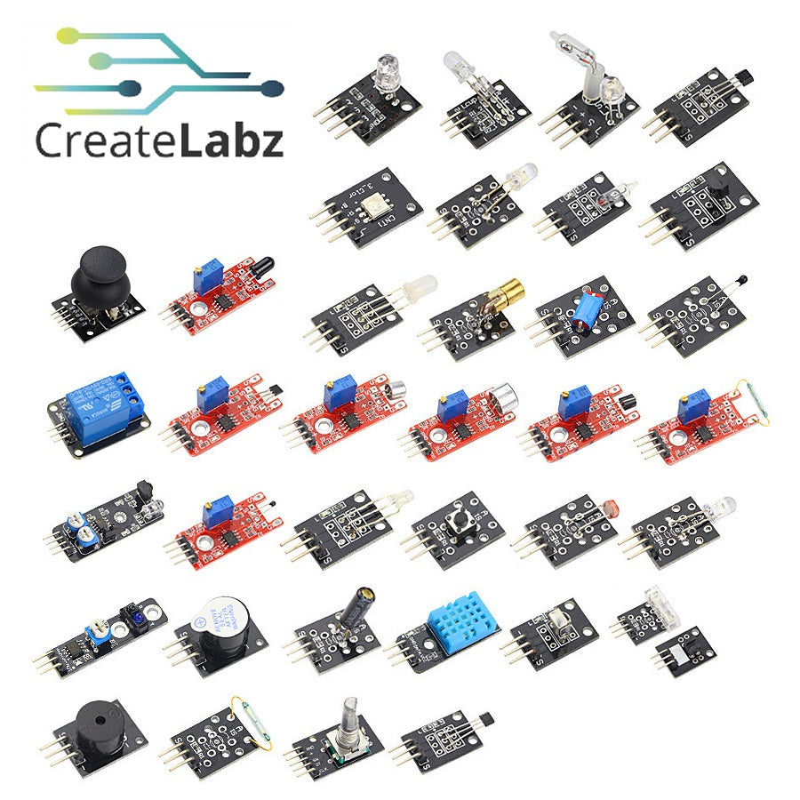 Sensor Mix Arduino 37-IN-1 SENSORS KIT FOR ARDUINO – CreateLabz Store