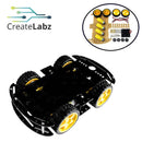 4 Wheel Drive Robot Car Chassi Kit (Options:  red, blue, green, transparent)