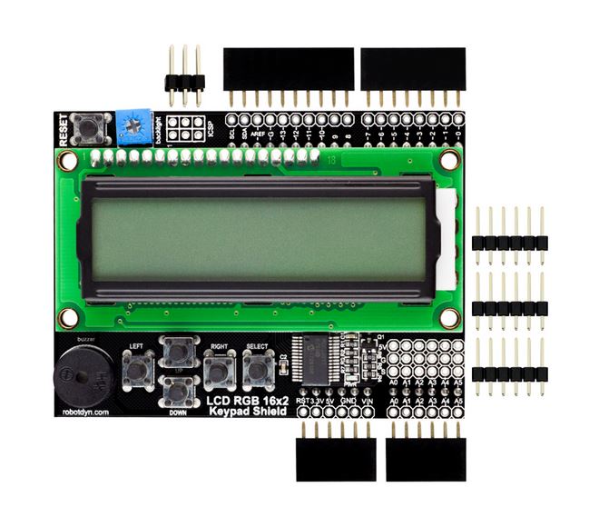 LCD RGB 16x2 display + keypad +Buzzer Shield for Arduino