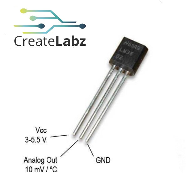 LM35DZ Precision Temperature Sensor  TO-92 (Analog)