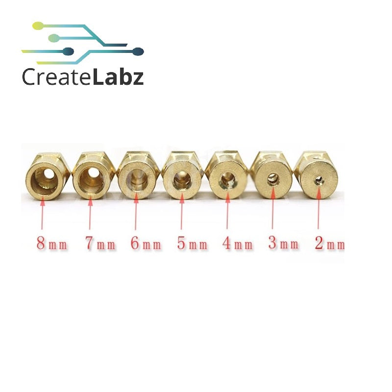 Electroplated Hexagon Coupling for Motor Shaft( option: 2,3,4,5,6,7,8 mm)