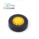 Rubber Wheel, Yellow, 42mm, Convex Hub, for smart robot car