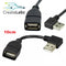 USB 2.0 Type A Male  to Female Adapter 90 Degree Angled Extension Cable 10cm-Right
