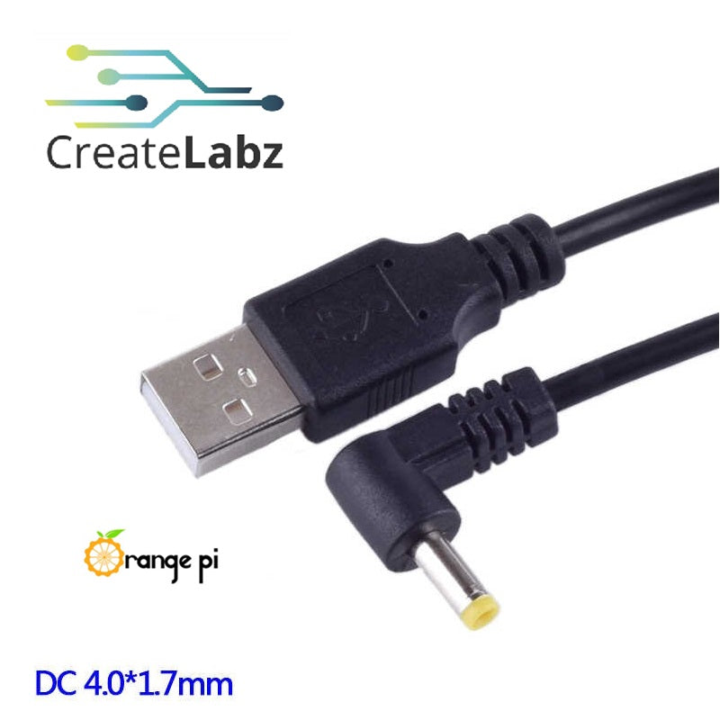 DC Power Plug DC Jack 4.0 x 1.7mm to Usb Converter Adapter for Orange Pi, 1m