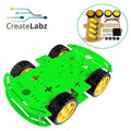 4 Wheel Drive Robot Car Chassi Kit (Options:  red, blue, green, transparent)